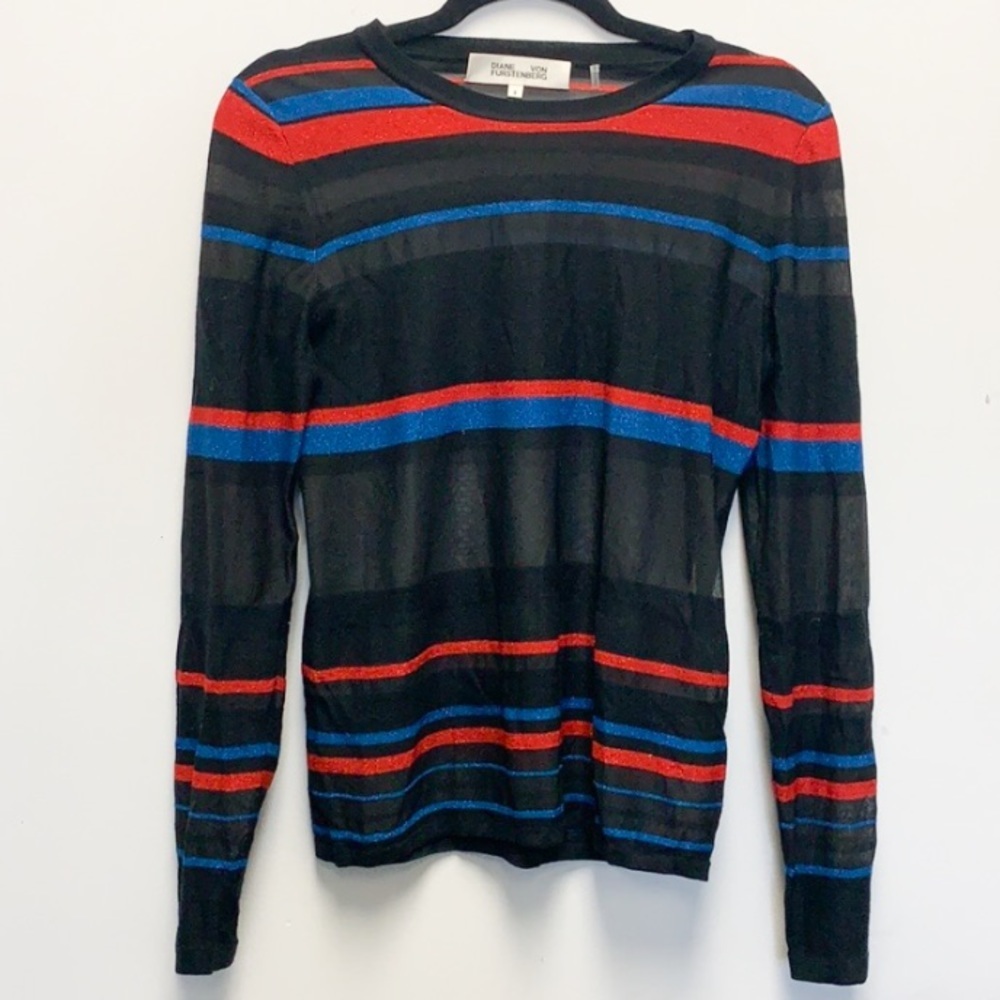 Diane Von Furstenberg sheer stripe sweater